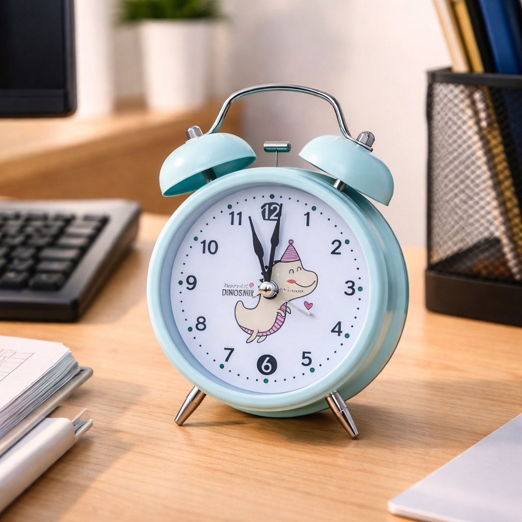 BG Mart Classic Bell Alarm Clock – lavender colour 214